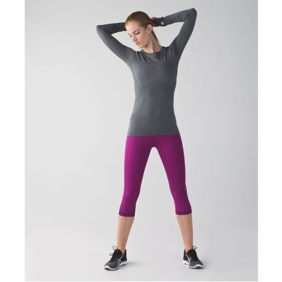 Lululemon Women's Regal Plum Run For Days Crop Capri Leggings Size 12 2599 - Picture 2 of 14